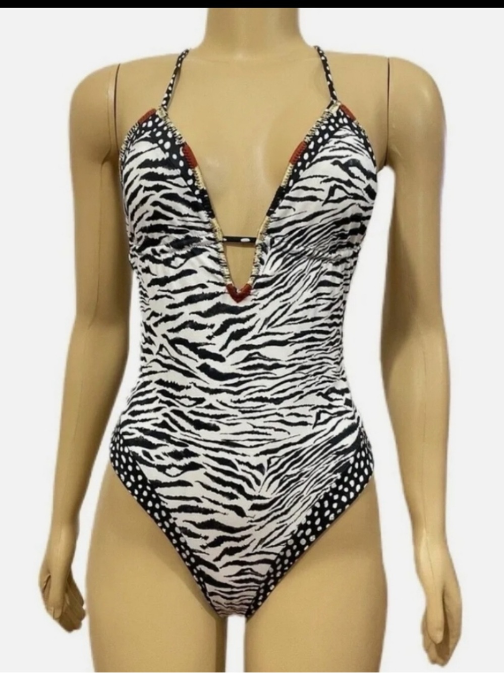 Victoria's SecretVictoria's Secret One-Piece Swimsuit Animal Print Halter Mono